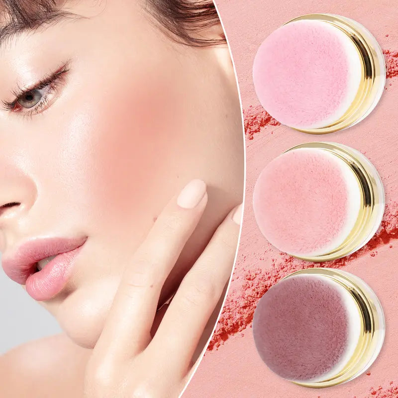 3-Pack Easy-Apply Blush Makeup Set with Built-In Mirror for Quick