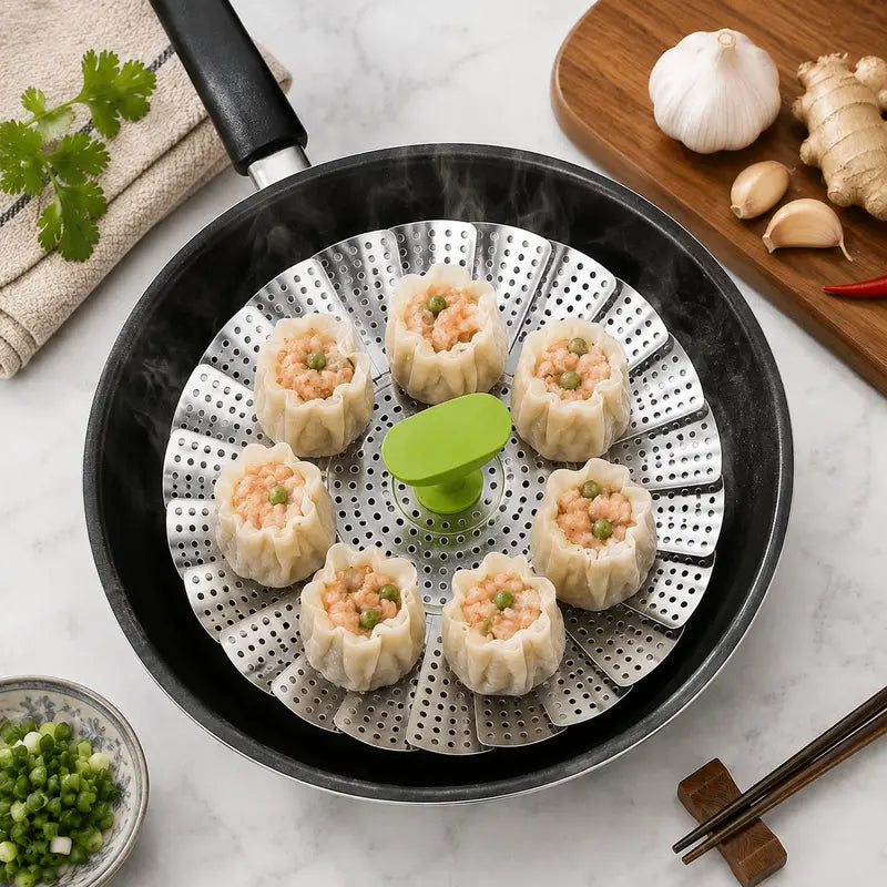 Stainless Steel Vegetable Steamer Basket Utensils Folding Expandable