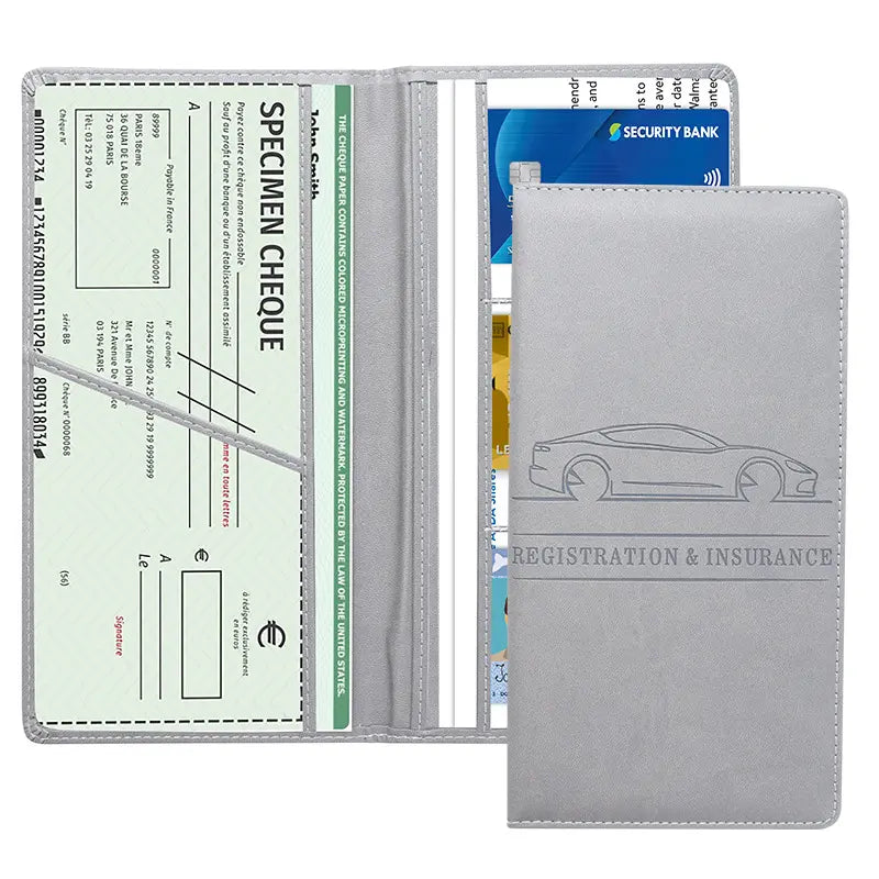 Car Registration & Insurance Card Holder, Magnetic Closure Vehicle Wallet