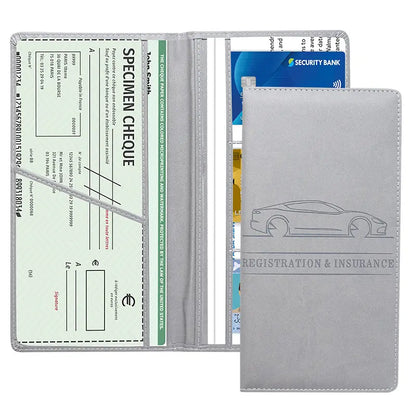 Car Registration & Insurance Card Holder, Magnetic Closure Vehicle Wallet