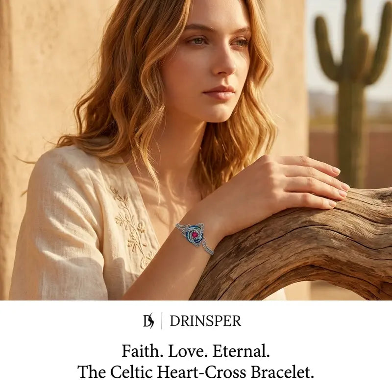 Celtic Knot Bracelet for Women, Trinity Knot Triquetra Crystal Bracelet