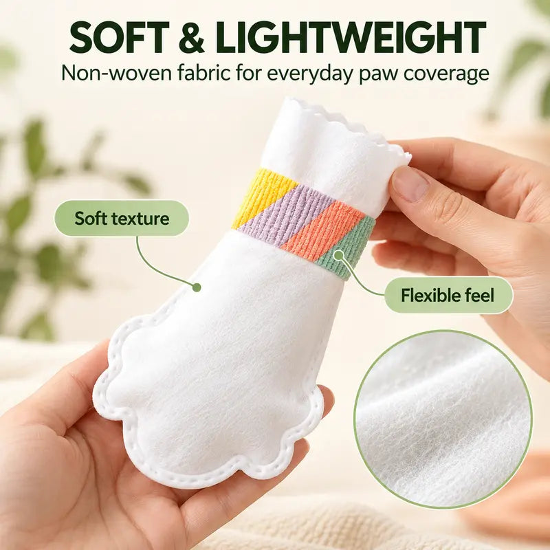 20/40/60Pcs Disposable Dog Boots,Paw Covers with Adjustable Self-Adhesive Bandage for Indoor & Outdoor Walks