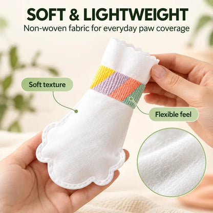 20/40/60Pcs Disposable Dog Boots,Paw Covers with Adjustable Self-Adhesive Bandage for Indoor & Outdoor Walks