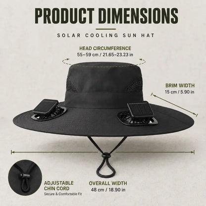 Solar fan hat Outdoor Wide Brim Sun Hat with 2 Solar Fan