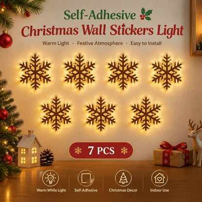 7Pcs/set LED Reindeer Wall Decorations - Festive Christmas Lighting
