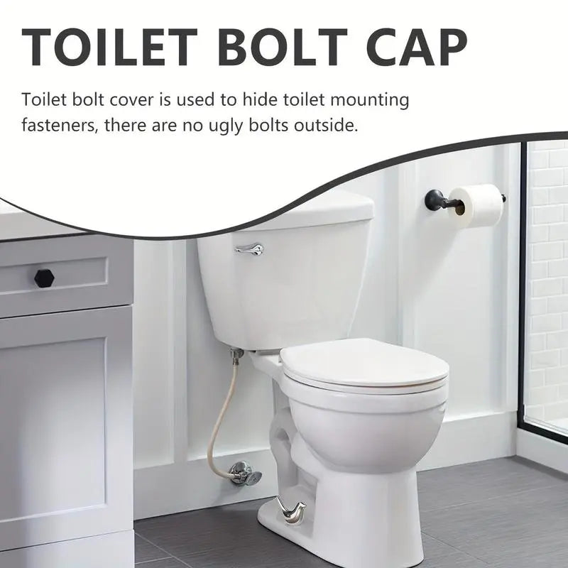 Bird-Shaped Toilet Bolt Cover Set, 2 Pieces, Easy-Install