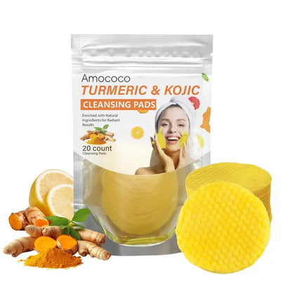 Turmeric & Kojic Cleansing Pads - 20 Pads for Deep Pore Clean