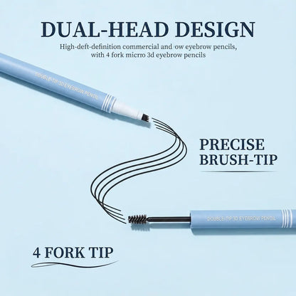 2-in-1 Micro-Fork Eyebrow Pen & Tinted Gel Waterproof