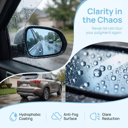 4 Counts Car Rearview Mirror Film, Anti Fog Glare Rainproof Waterproof Protective Sticker