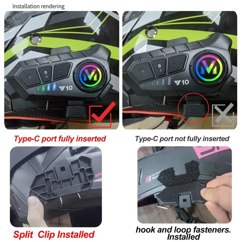 Rechargeable Motorcycle Helmet Speaker Automatic Call and Music Control