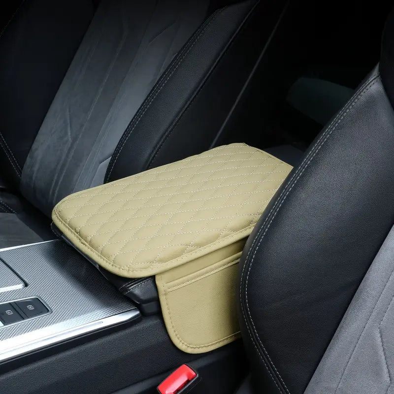 Multifunctional Car Armrest Box Cushion with Built-in Storage Bag