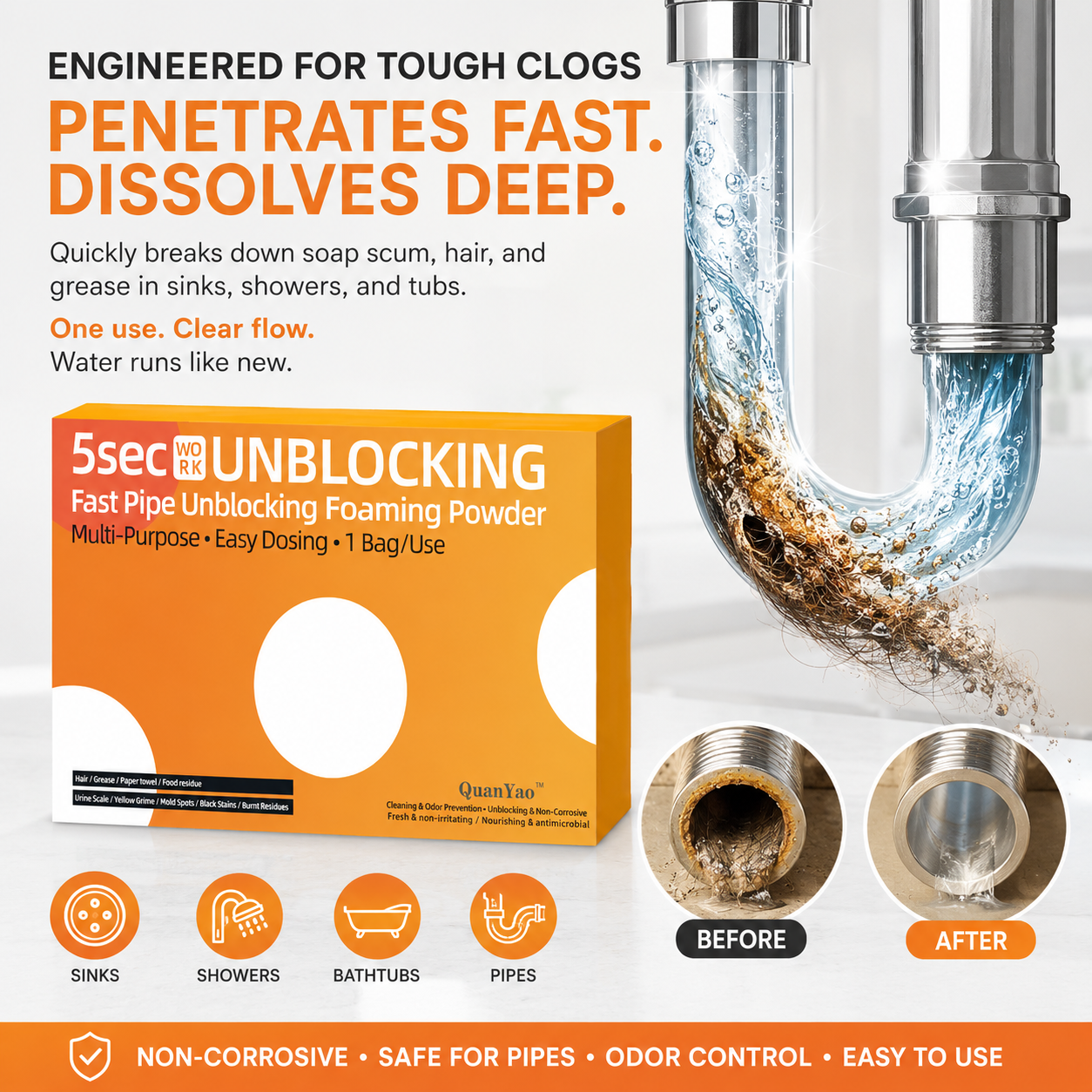 2026 New Sink Drain Cleaner, Multi-functional Sink and Drain Cleaner Powder Cleaning