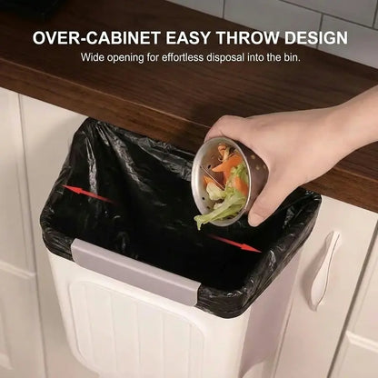 Hanging Kitchen Trash Can for Cabinet Door, Space-Saving Waste Bin