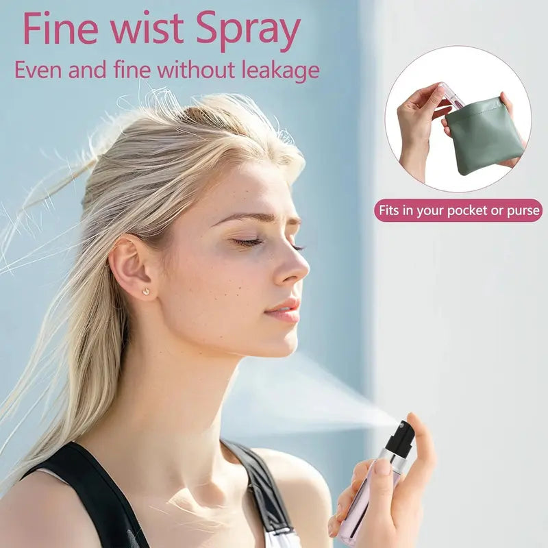 4-Pack 5ml Sturdy Aluminum Refillable Perfume Atomizer Set