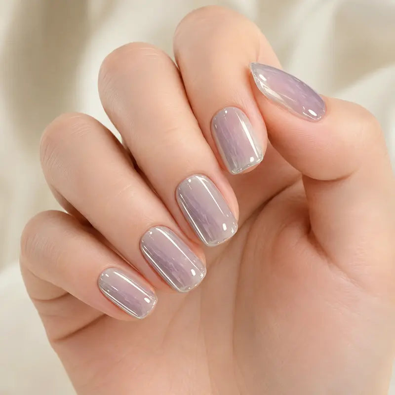 2Pcs Lilac-Pink Mirror-Effect Nail Polish - Natural Drying, Natural Nail Strengthening, Ideal for Everyday Use & Parties