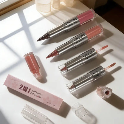 4Pcs/set Dual-Ended 2-in-1 Lip Gloss & Matte Lip Liner