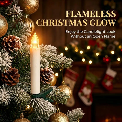 10Pack LED Flameless Candle Clip Lights with Remote,Batteried(AAA) Dimmable Lights