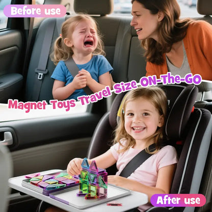 Mini Magnetic Building Blocks, 40 Pieces - Montessori Education Magnetic Travel Building Set