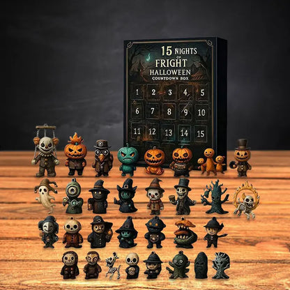 Halloween Countdown Box with Figurines - Advent Calendar Scary Mini Dolls Gift Boxs