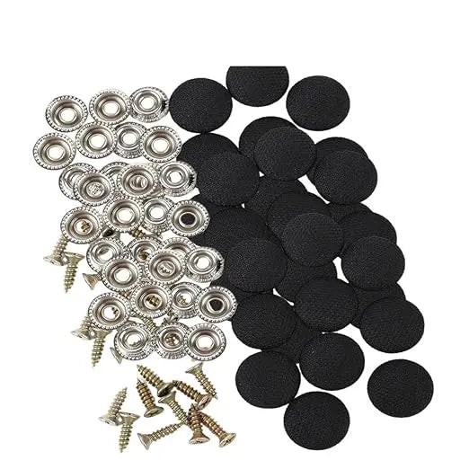 50Pcs Car Roof Headliner Repair Buttons, Fabric Covered Retainer Screws, Auto Ceiling Liner Fixing Snap Fastener Clips