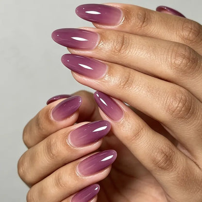 2PCS Glossy Grape Purple Nail Polish with Strengthening Formula Quick Dry