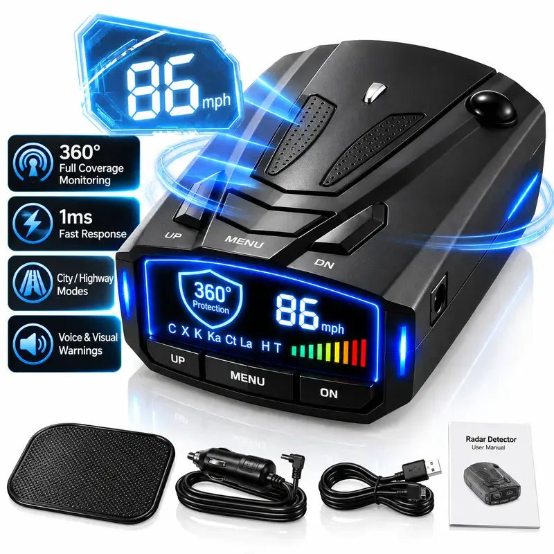 GPS Speed Reminder for Cars, 360° Driving Alert, Long-Range Safety Notification