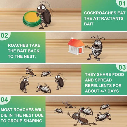 16Pcs Cockroach Gel Bait Traps Pet Safe Roach Repeller Indoor Outdoor