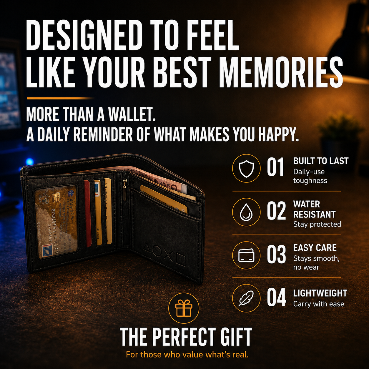 Vintage Black Men's Wallet with Geometric Pattern and Large Capacity Card Slots
