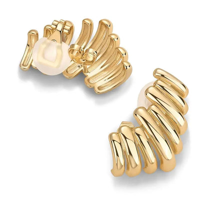 Chunky Hoop Earrings Statement Climber Stud Earrings for Women