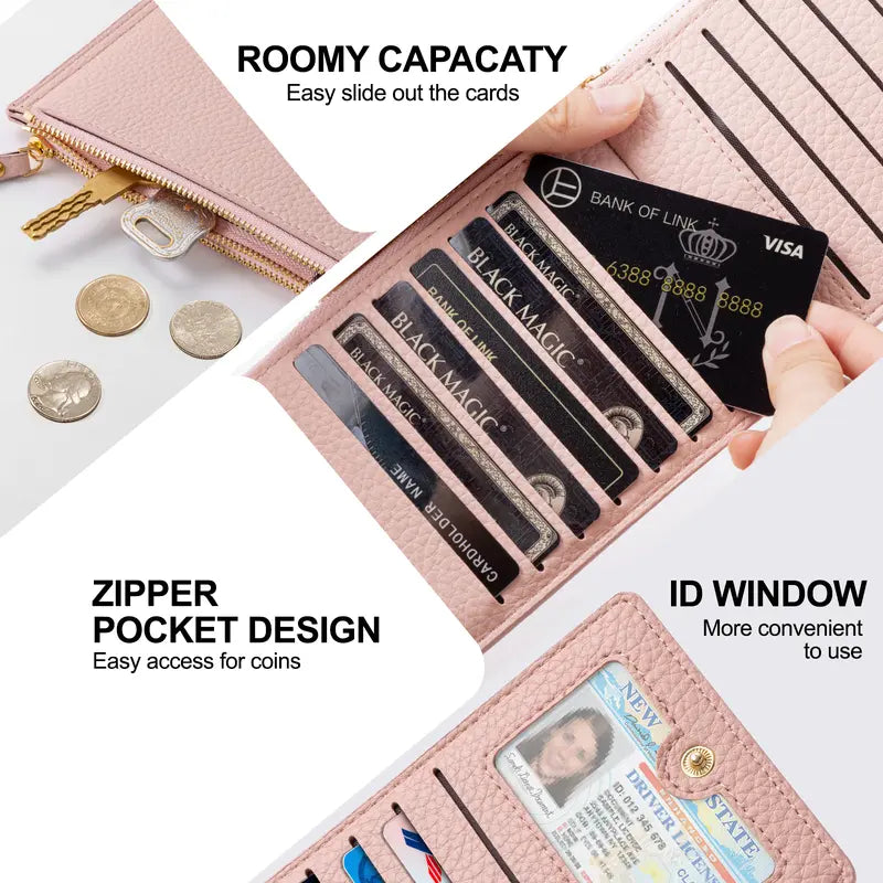 Women’s Clean Minimalist Bifold Wallet - Elegant Mini Card Holder