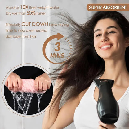 Microfiber Extra-Thick Hair Drying Cap Super Absorbent Quick-Dry