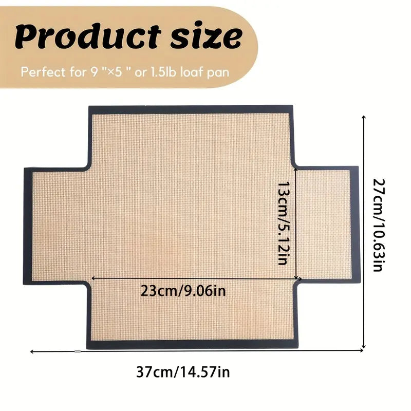 2Pcs Silicone 9.4 × 13.4 inches Bread Loaf Pan Liners Bakeware - Non-Slip, Food-Safe Baking Mats