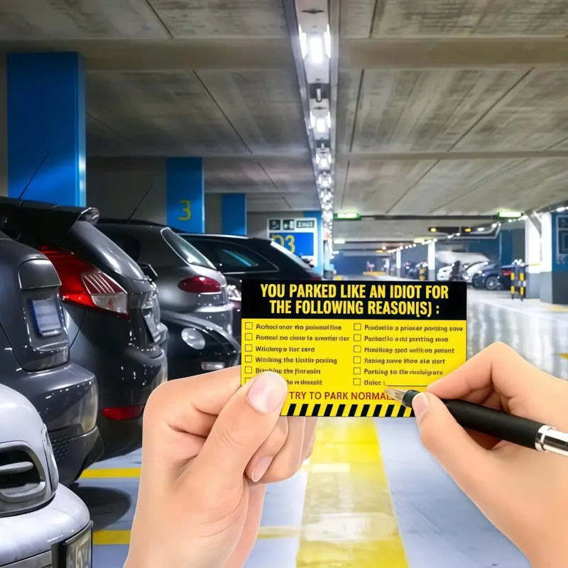 Funny Parking Cards Pack of 50/100Pcs, Car Truck Motorcycle Warning Cards No-Parking Reminder