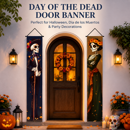 1 Set Dia De Los Muertos Decorations Porch Banner Skull Day of the Dead Party Outdoor Indoor