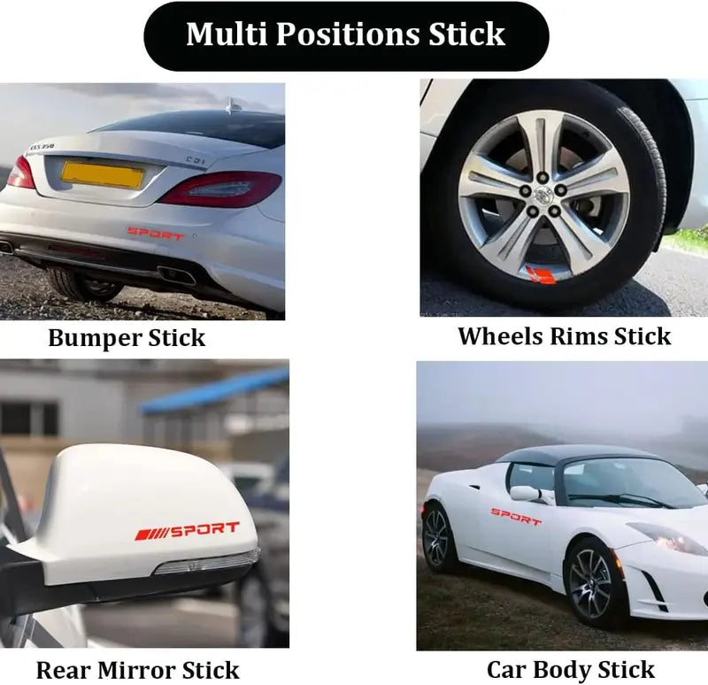 14pcs Car Decal Stickers,Wheel Rim Decal Sticker,Sport Logo Reflective Stickers