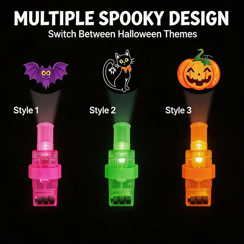 36Pcs Halloween LED Projection Finger Lights,Multi-Color Light Up Finger Projectors