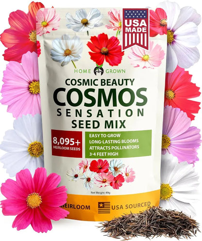 8000 Count Heirloom Cosmos Flower Seeds Bulk Pack