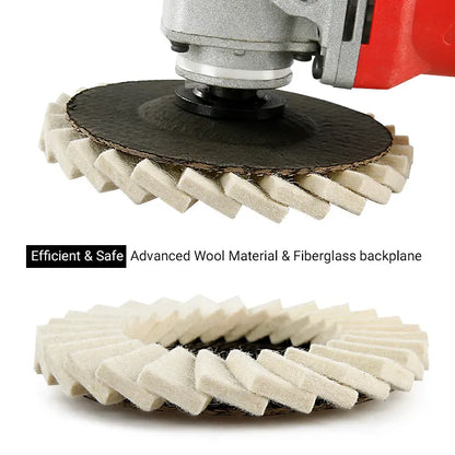 3PCS 5Inch Wool Polishing Wheels Set for Angle Grinders