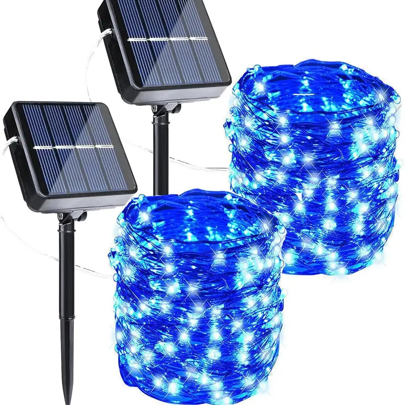 2-Pack Solar Outdoor String Lights, 80FT 200 LED Waterproof 8 Modes