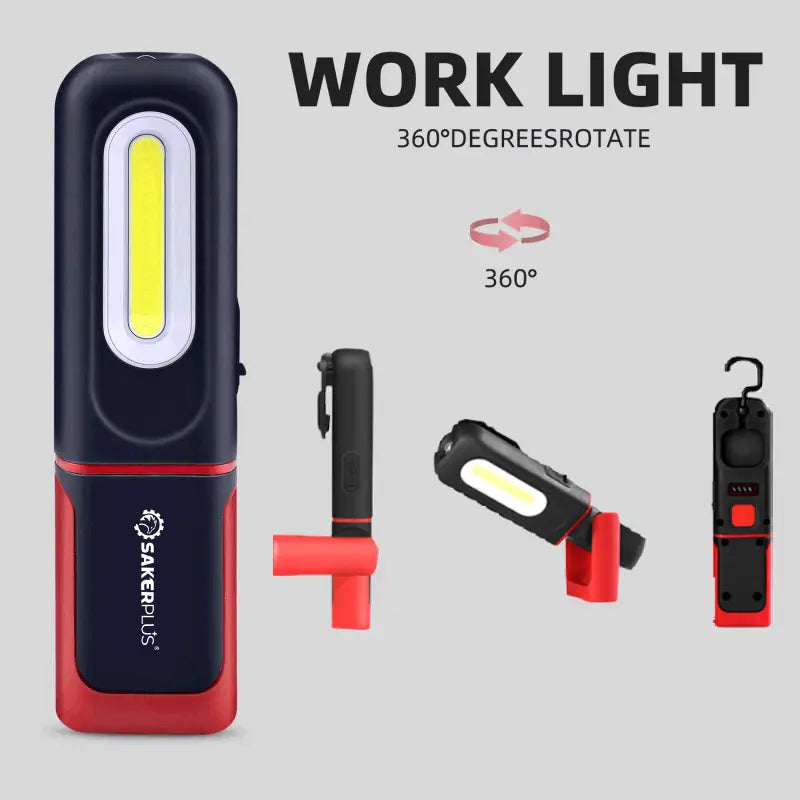 Rechargeable Work Light, 1500LM COB LED Magnetic Mechanic Light