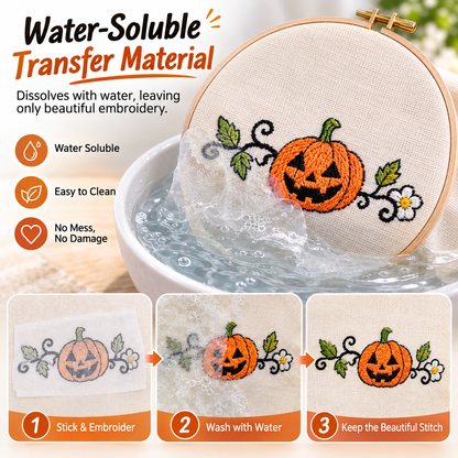 2 Size Classic Halloween-style Embroidery Patterns - Stick & Stitch For Beginners