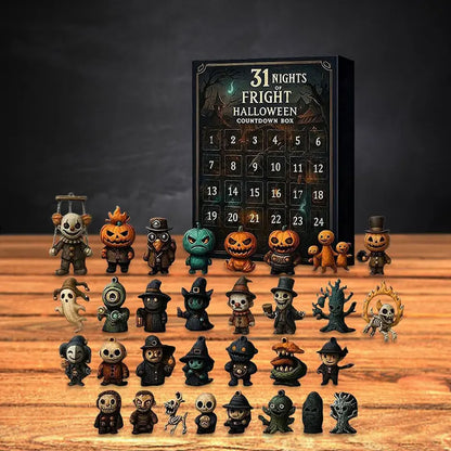 Halloween Countdown Box with Figurines - Advent Calendar Scary Mini Dolls Gift Boxs