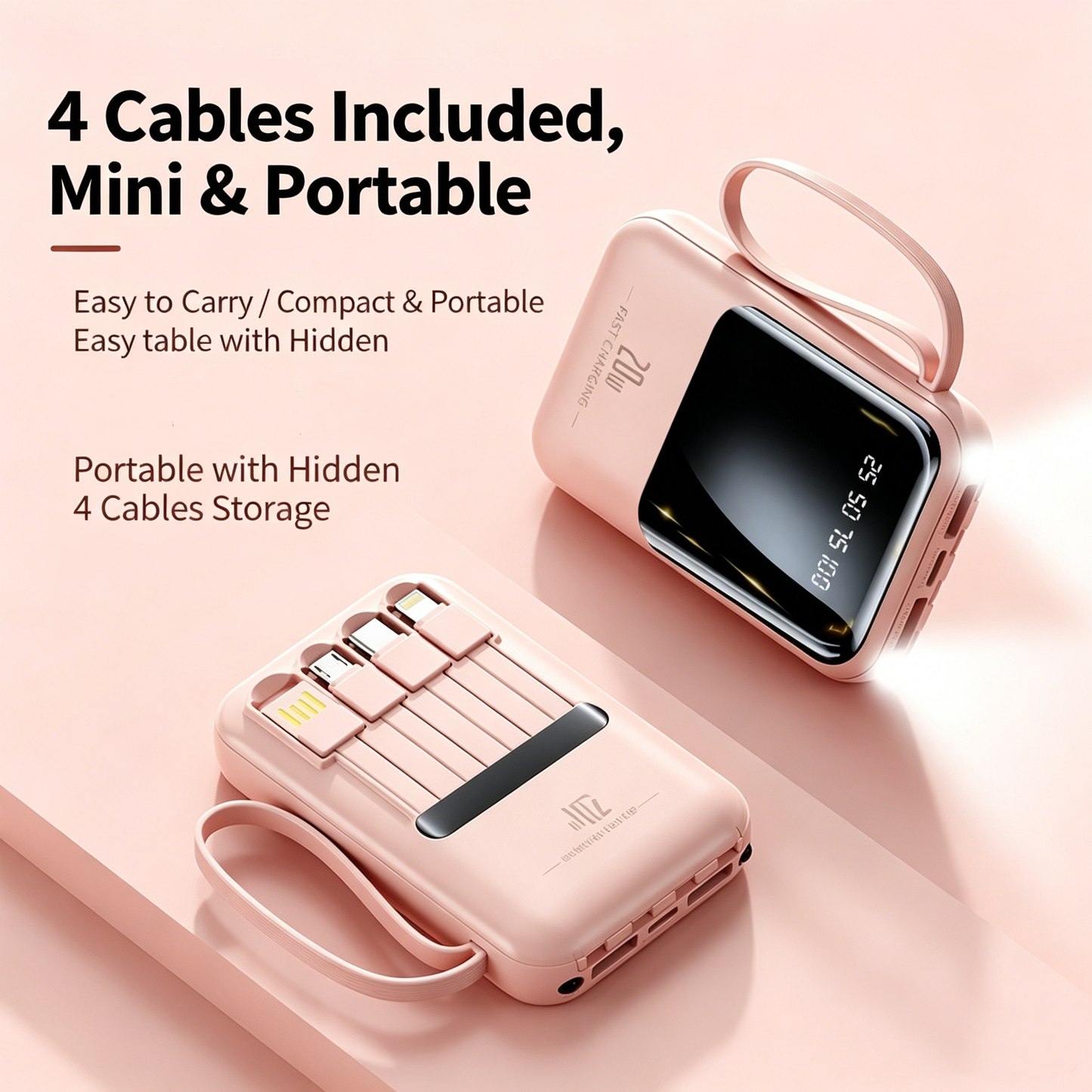 20000mAh 20W Fast Charging Portable Power Bank for Apple and Android Devices with Smart Digital Display