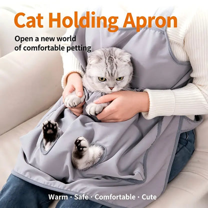 Cat Holding Apron with Leg Holes, Hair Resistant Pet Cuddling Sling
