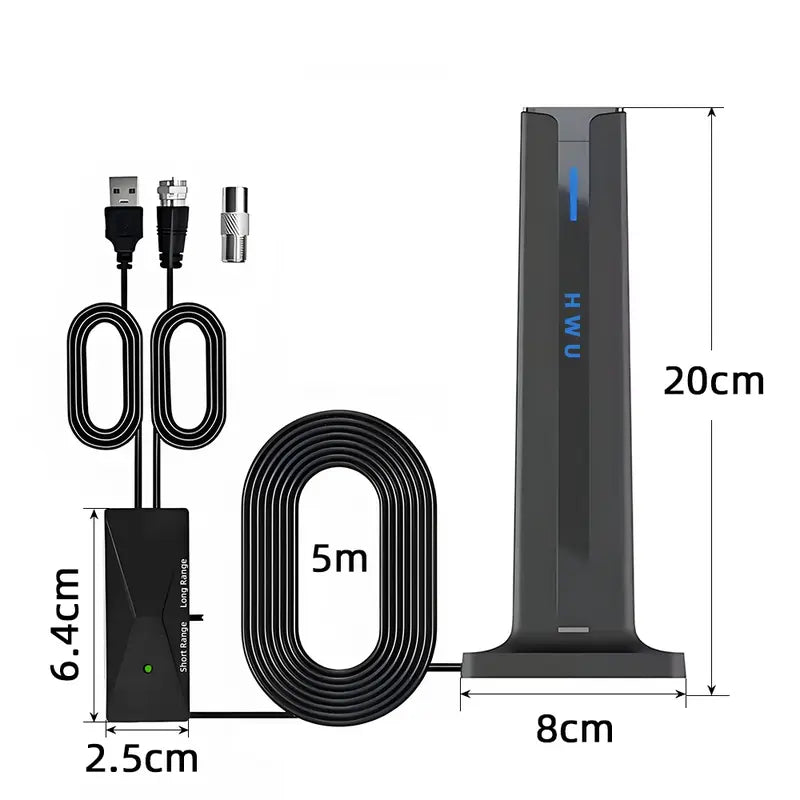 TV Antenna Indoor/Outdoor Long-Range HD Signal Amplifier Newly Upgraded for Stable Signal