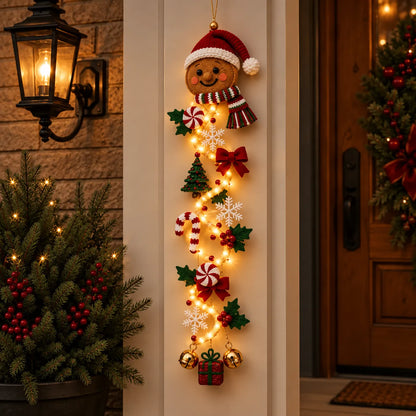 Light‑Up Glowing Christmas Door Hanger - Festive Home Decor