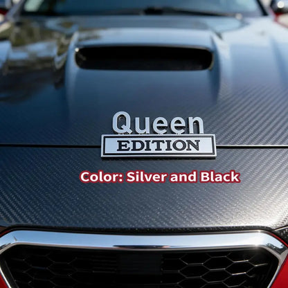 3D Metal Queen Edition Car Emblem Sticker