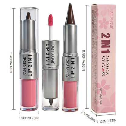 4Pcs/set Dual-Ended 2-in-1 Lip Gloss & Matte Lip Liner