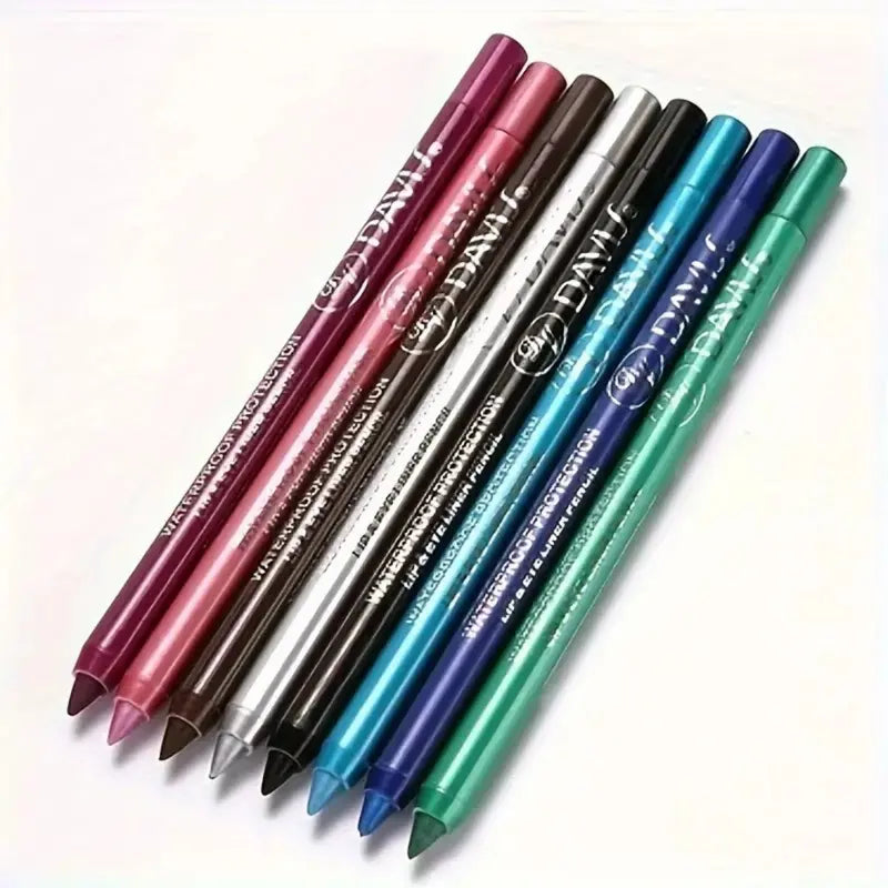 12-Pack Eyeliner Pencil Waterproof Colored Gel Liners with Metallic & Shimmer Finishes Smudge-Proof
