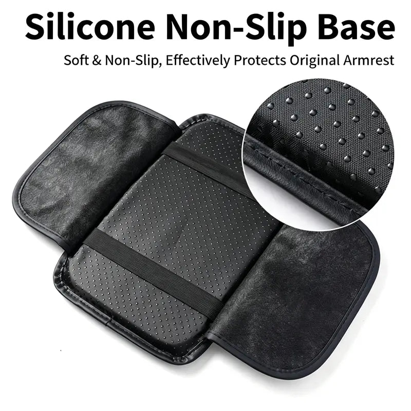 Multifunctional Car Armrest Box Cushion with Built-in Storage Bag